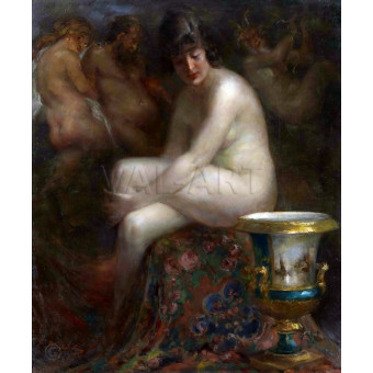 РЕПРОДУКЦИИ НА КАРТИНИ Гола пред картина от Рубенс (1920)